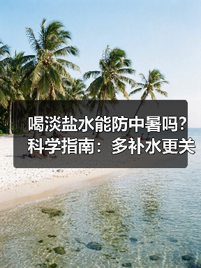 喝淡盐水能防中暑吗？科学指南：多补水更关键（图3）