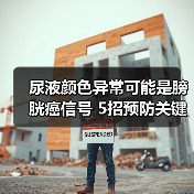 尿液颜色异常可能是膀胱癌信号 5招预防关键