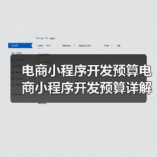 电商小程序开发预算电商小程序开发预算详解及详细预算明细